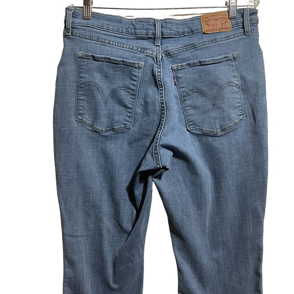 Levis Jean Women sz 32 Classic Bootcut 14M 34x29 Blue Denim Stretch Pants Casual - Picture 6 of 11